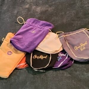 7 Crown Royal Bags - New
